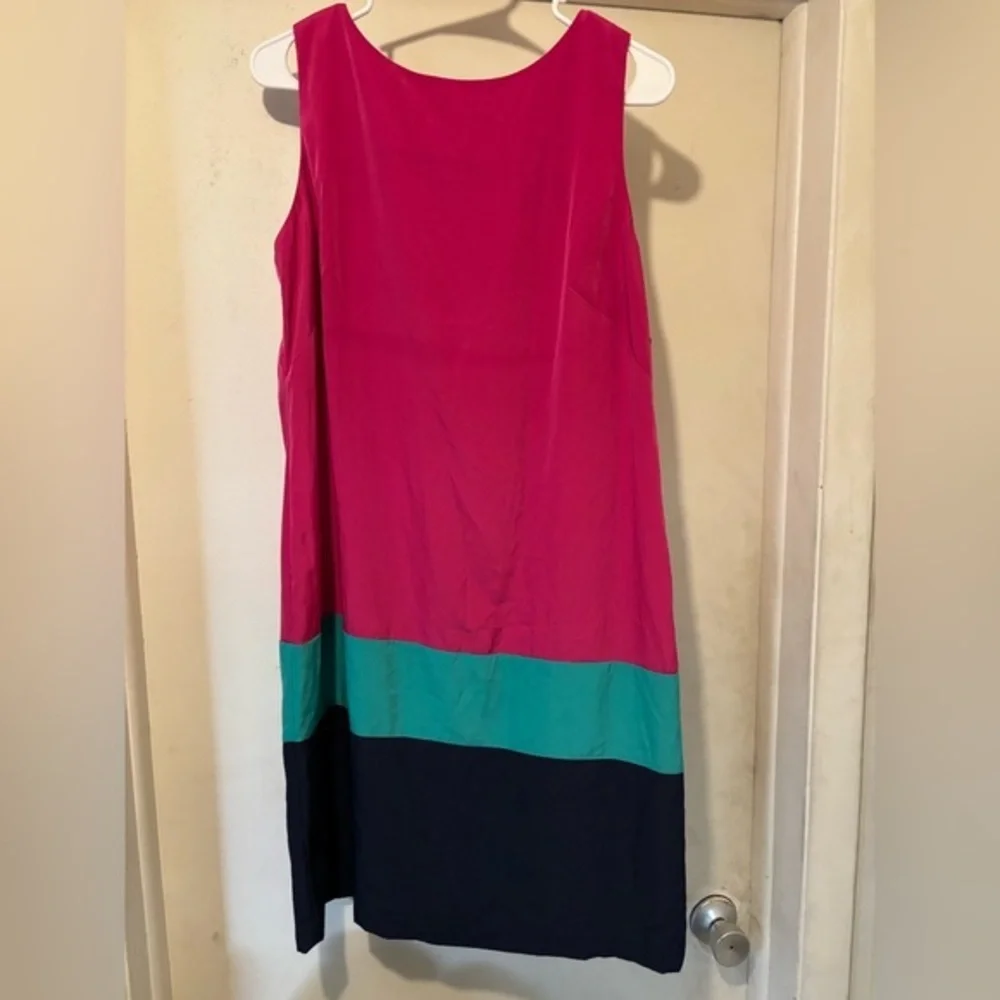 NWT AGB Dress Tri Color Block, Retro Pink Midi Dress Size 12
